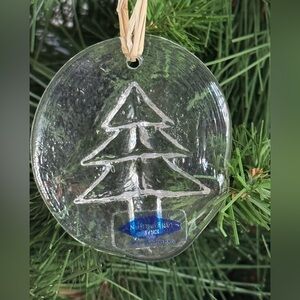 Vintage Nuutajarvi Glass Christmas Ornament Sun Catcher with Original Box